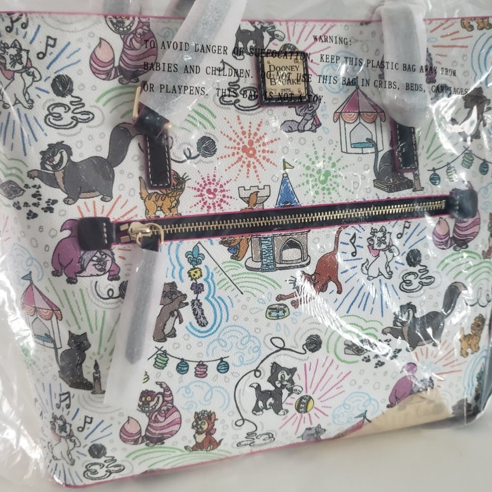 Disney Dooney & Bourke Cats Sketch Tote Shopper Bag NWT - Picture 3 of 7